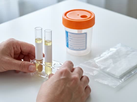 Label and bag — Label every tube, then into the biohazard bag with the absorbent sheet.